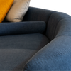 Helen - Curved Blue Fabric Couch