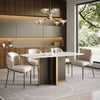 Lagom- Faux Marble Dining Table and Leather Fabric Chairs