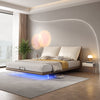 Marcello- Luxury King/Queen Size Wood-Leather Bed with Table