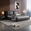 Ukiyo- Luxury King/Queen Size Wood-Leather Bed With Table