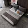 Kaizen King/Queen Size Wood-Leather Bed & Bed Side With Table