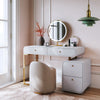 Solustrance- Elegant Dressing Table, Mirror & Leather Stool
