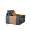 Metilda - Classy Black and Brown Leather Sofa Set