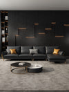Plutonia-Upbeat Black L Shaped Corner Leather Sofa Set