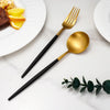 Black gold cutlery
