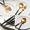 Black gold cutlery
