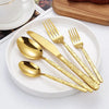 Gold cutlery shiny