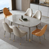 Orphic- Leather Fabric Dining Chairs - Orange/Grey