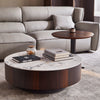 Epoch- Round Shaped Wooden Duo Coffee Table with Storage