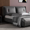 Ukiyo- Luxury King/Queen Size Wood-Leather Bed With Table