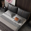 Kaizen King/Queen Size Wood-Leather Bed & Bed Side With Table