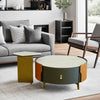 Orenda - Stylish Round Wooden Nesting Coffee Table With Storage