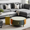 Orenda - Stylish Round Wooden Nesting Coffee Table With Storage
