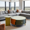 Orenda - Stylish Round Wooden Nesting Coffee Table With Storage