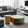 Orenda - Stylish Round Wooden Nesting Coffee Table With Storage