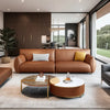Edith - Cozy Leather Sofa Couch