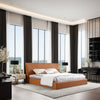 Osaka- Cosy King/Queen Size Wood-Leather Bed with Two Table
