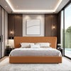 Osaka- Cosy King/Queen Size Wood-Leather Bed With 2 Table