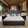 Ukiyo- Luxury King/Queen Size Wood-Leather Bed With Table