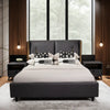 Ukiyo- Luxury King/Queen Size Wood-Leather Bed With Table