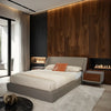 Saga - King & Queen Size Wood & Genuine Leather Bed