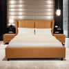 Virago- Luxury King/Queen Size Wood-Leather Bed With Table
