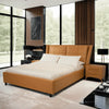 Virago- Luxury King/Queen Size Wood-Leather Bed With Table