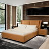 Virago- Luxury King/Queen Size Wood-Leather Bed With Table