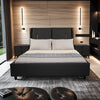 Ukiyo- Luxury King/Queen Size Wood-Leather Bed With Table