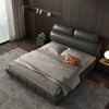 Jouska - Luxury King/Queen Size Wood-Leather Bed With Table