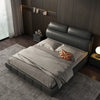 Jouska - Luxury King/Queen Size Wood-Leather Bed With Table