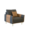 Metilda - Classy Black and Brown Leather Sofa Set