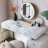 Solustrance- Elegant Dressing Table, Mirror & Leather Stool