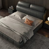 Jouska - Luxury King/Queen Size Wood-Leather Bed With Table