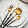Black gold cutlery
