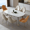 Orphic- Leather Fabric Dining Chairs - Orange/Grey