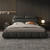 Jouska - Luxury King/Queen Size Wood-Leather Bed With Table
