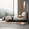 Whelve- Luxury King/Queen Size Wood-Leather Bed, Table