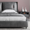 Ukiyo- Luxury King/Queen Size Wood-Leather Bed With Table