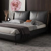 Kaizen King/Queen Size Wood-Leather Bed & Bed Side With Table
