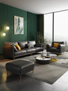 Solice - Black Leather Sofa