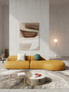 Ophelia - Modern Curved Leather Armless Sofa Set
