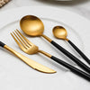 Black gold cutlery