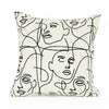 Geometric Abstract Print Cushion Cover White