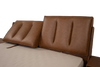 Sweven- Luxury King/Queen Size Wood-Leather Bed With Table