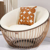 Embroidery Pillow Cover with Semi-Circle Patchwork
