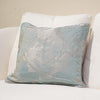 Rose Petal Imprinted Sky Blue Colored Sofa Pillow