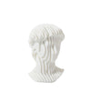 White Resin Abstract Male Head Sculpture