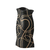 Long Stylish Black and Gold Ceramic Vase