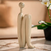 White Sitting Stickman Sculpture